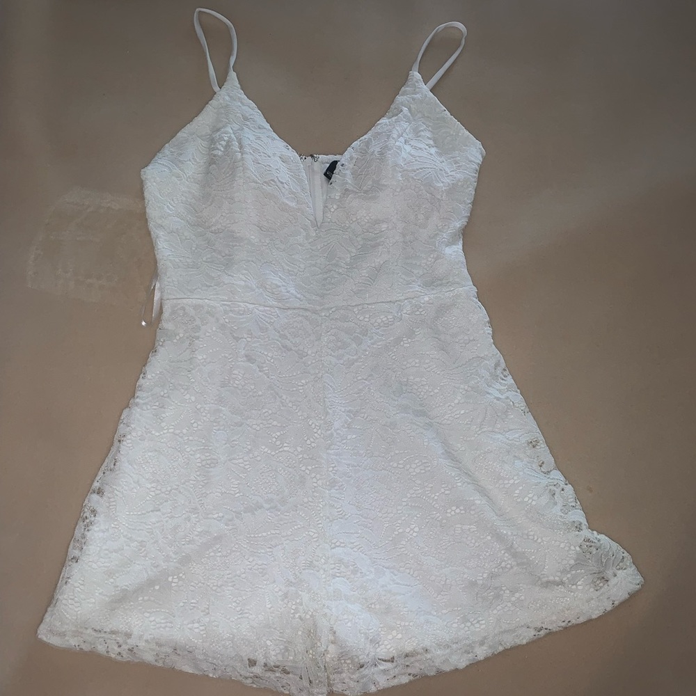 Windsor White lace romper